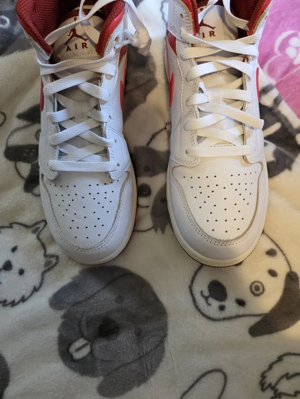 Nike Air Jordan White & Red High-Top Sneakers